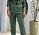 Calça Linho Cem por Cento Verde Militar Reta Pences Frontais e Bolsos Verdugos com Lapelas Traseiras Modelagem Tradicion - Imagem 1