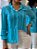Camisa Crepe  Azul-Piscina Manga Longa estilo bata com Nervuras Finas nas Costas e Frente e Elástico nos Punhos - Imagem 2