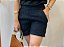 Short Lese Preto Todo Forrado com Bolsos na Frente e Elástico Atrás no Cós - Imagem 1
