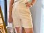 Short Visco Trench Natural com Elástico no Cós Traseiro e Nervuras nos Bolsos Traseiros - Imagem 1