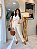 Calça Visco Trench Natural Reta com Elástico Grosso no Cós e Nervuras na Frente Quadril e Bolsos Traseiros - Imagem 8