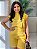 Blusa Visco Trench Amarelo Alfa com Gola Alta e Botões no Colo - Imagem 8