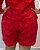 Short Alfaiataria e Shifon Bordado Vermelho Forrado com Bolsos Grandes Frontais - Imagem 9