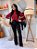 Blusa Viscose Fina Vinho Claro Mangas 3/4 com Nervuras Finas na Gola e Mangas Fendas Laterais - Imagem 2