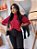 Blusa Viscose Fina Vinho Claro Mangas 3/4 com Nervuras Finas na Gola e Mangas Fendas Laterais - Imagem 1