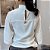 Blusa Viscose Encorpada Branca Off White Mangas 3/4 com Nervuras Finas na Gola e Mangas Fendas Laterais - Imagem 14