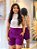 Short Visco Trench Roxo Com Bolsos Verdugos E Elástico Atrás - Imagem 2