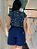 Short Visco Trench Azul Marinho  Com Bolsos Verdugos E Elástico Atrás - Imagem 3