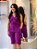 Blusa Visco Trench Roxa Estilo Colete Ajustado Com Decote V E Botões Metalizado - Imagem 5