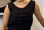 Blusa Viscocrepe  Preta Blusa Cropped Cavada Decote V E Elástico Atrás - Imagem 1