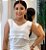 Blusa Tricoline  Branca Blusa Cropped Cavada Decote V E Elástico Atrás - Imagem 1