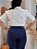 Calça Alfaiataria Azul Marinho  Reta Com Pala No Zíper Frontal, Bolsos Frente E Traseiro Com Nervuras - Imagem 3