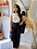 Calça Linho Preto Pantalona Com Bolsos Verdugos Assimétrico Frente, Bolsos Verdugos Atrás E Elástico Na Cintura - Imagem 3
