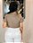 Calça Alfaiataria Mônaco Off White Reta Com Bolsos Verdugos Frente E Atrás, Elástico Na Cintura - Imagem 3
