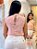 Blusa Crepe  Rosê Cavada, Gola Alta E Delicados Bordados - Imagem 5