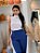 Blusa Crepe Branca  Cavada, Gola Alta E Delicados Bordados - Imagem 1