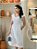 Vestido Lese Branco Midi Evasê - Imagem 1
