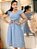 Vestido Lese Azul Pastel Midi Evasê - Imagem 1