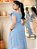 Vestido Lese Azul Pastel Midi Evasê - Imagem 5