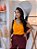 Blusa Viscocrepe Cenoura Cavada Decote V - Imagem 1