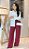 Calça Alfaiataria Way Fucsia Pantalona Com Bolsos Frontais E Traseiros Elástico No Cós E Zíper Lateral - Imagem 3
