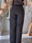 Calça Alfaiataria Copenhaguem Marrom Escuro Pantalona Com Bolsos Frontais E Traseiros Elástico No Cós E Zíper Lateral - Imagem 5