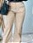 Calça Algodão Salmon Claro Pantalona com Cintura Alta com Passantes Bolsos Frontais e Bolsos Traseiros Verdugos Funciona - Imagem 5