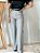 Calça Algodão Fendi Pantalona com Cintura Alta com Passantes Bolsos Frontais e Bolsos Traseiros Verdugos Funcionais Cem - Imagem 1