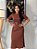 Vestido Malha Tweed Vinho Dourado Comprimento Midi Com Fendas Laterais - Imagem 1