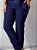 Calça Alfaiataria Amaranto Azul Marinho Reta Com Nervuras Laterais, Bolsos Frontais E Traseiros, Elástico Atrás E Fecho - Imagem 2