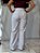 Calça Algodão Branca Pantalona com Cintura Alta com Passantes Bolsos Frontais e Bolsos Traseiros Verdugos Funcionais Cem - Imagem 4