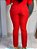 Calça Alfaiataria Vermelho Universal Reta Com Abertura Na Frente, Bolsos Verdugos Frontais E Atrás - Imagem 4