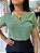 Blusa Viscose Verde Menta Com Decote V Assimétrico E Mangas - Imagem 2
