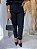 Calça Brim Algodão Azul Noite Reta Com Abertura Frente, Bolsos Frente E Atrás - Imagem 1