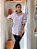 Camisa Tricoline Listras Lavanda Oversized, Com Botões, Gola E Punho Largo - Imagem 2