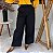 Calça Alfaiataria Preta Pantalona Evasê Com Passantes E Bolsos Frente - Imagem 1