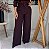 Calça Alfaiataria Figo Pantalona Cós Reto, Elásticos Laterais, Nervuras E Bolsos Frontais, Zíper Na Frente - Imagem 2