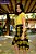 Saia Midi Peplum Bordada em Renda Amarela - Imagem 5