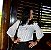 Blusa em Crepe com Babados nas Mangas e Listras Pretas e Brancas - Imagem 2