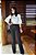 Blusa em Crepe com Babados nas Mangas e Listras Pretas e Brancas - Imagem 9