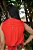 Blusa Crepe Vermelha Cavada com Nervuras Horizontais nas Costas - Imagem 2