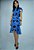 Saia Crepe Luzy Estampa Azul Royal com Babados Evasê - Imagem 8