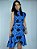 Saia Crepe Luzy Estampa Azul Royal com Babados Evasê - Imagem 5