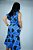 Saia Crepe Luzy Estampa Azul Royal com Babados Evasê - Imagem 3