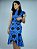 Saia Crepe Luzy Estampa Azul Royal com Babados Evasê - Imagem 1