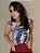 Blusa Crepe Estampada com Babados no Decote e Alças - Imagem 1