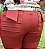 Calça Alfaiataria Feminina Vinho/Telha Flare com Nervuras Horizontais no Quadril e Bolsos - Imagem 8