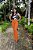 Calça Alfaiataria Feminina cor Caramelo Flare com Nervuras Horizontais no Quadril e Bolsos - Imagem 9