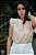 Blusa Crepe de Viscose Creme com Manga com Acabamentos Finos - Imagem 1