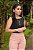 Blusa Crepe Preta Cavada com Franzidos no Ombro - Imagem 2